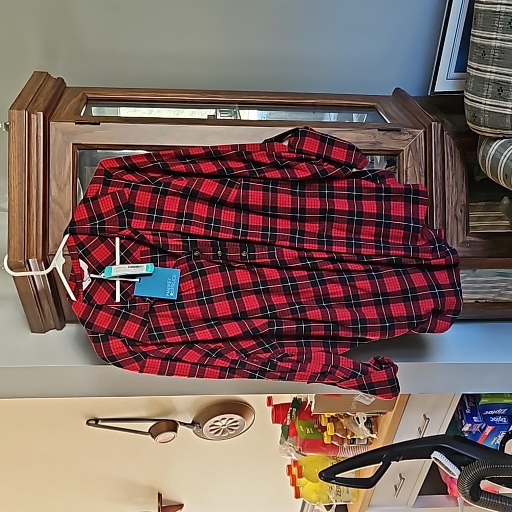 Market & Spruce 3/4 Plaid Henley
